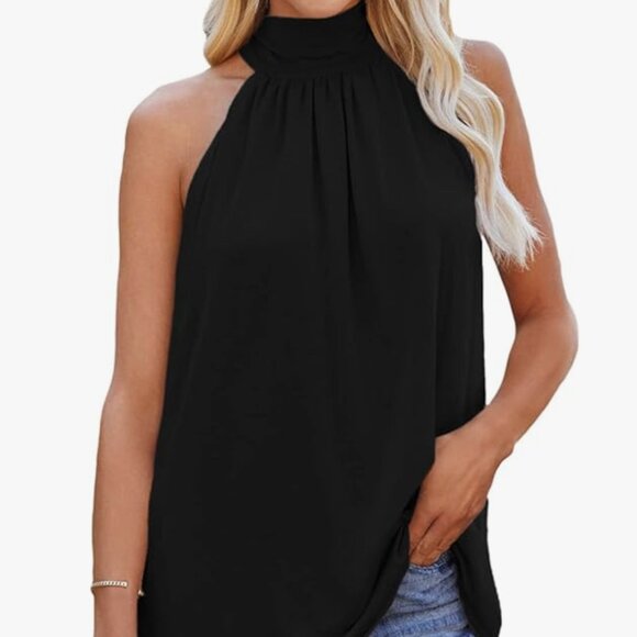 5/$25 BUNDLE DEAL NWOT Amazon Acelitt Tie Neck Halter Top 2XL - Picture 1 of 4